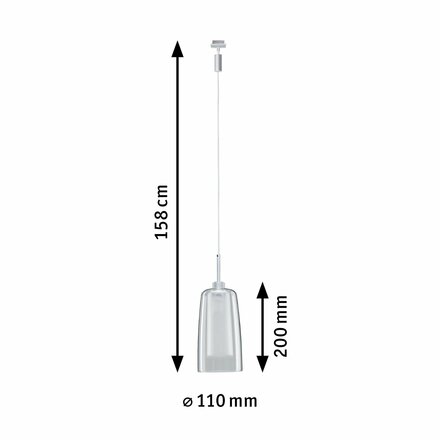 Paulmann URail LED Pendulum Arido II 5W GU10 chrom mat čiré saténové sklo 949.98 P 94998