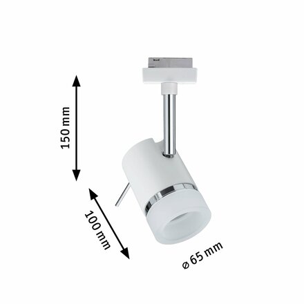 Paulmann URail Spot Pipe bílá/chrom bez zdroje světla, max. 10W GU10 953.63 P 95363