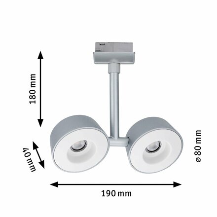 Paulmann URail LED Spot Double Pellet 2x4W chrom mat/bílá stmívatelné 954.71 P 95471