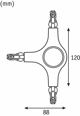 Paulmann URail LED T-spojka 5,8W chrom mat stmívatelné 954.83 P 95483