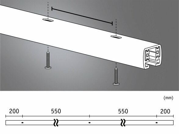 PAULMANN URail lišta 1,5m 230V matný chrom