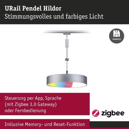 PAULMANN URail závěs Smart Home Zigbee 3.0 Hildor RGBW 10W RGBW+ stmívatelné 230V matný chrom