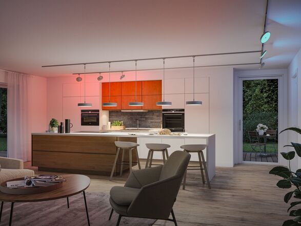 PAULMANN URail závěs Smart Home Zigbee 3.0 Hildor RGBW 10W RGBW+ stmívatelné 230V matný chrom