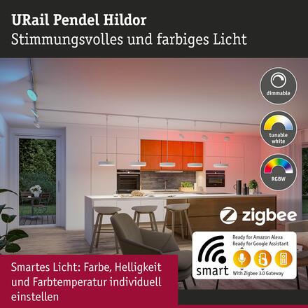 PAULMANN URail závěs Smart Home Zigbee 3.0 Hildor RGBW 10W RGBW+ stmívatelné 230V bílá