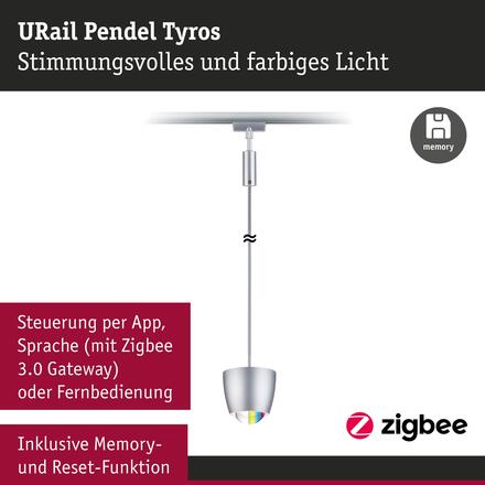 PAULMANN URail závěs Smart Home Zigbee 3.0 Tyros RGBW 4,5W RGBW+ stmívatelné 230V matný chrom