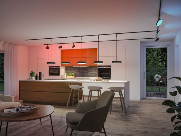 PAULMANN URail lištový spot Smart Home Zigbee 3.0 Hildor RGBW 7,5W RGBW+ stmívatelné 230V černá mat