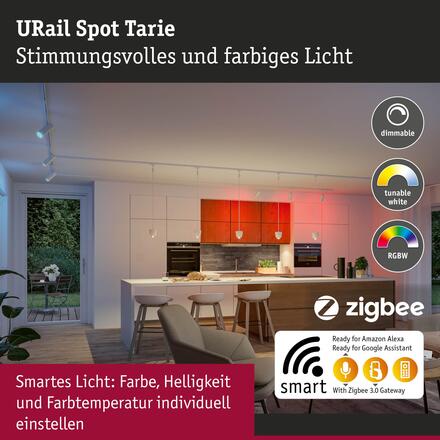 PAULMANN URail spot Smart Home Zigbee 3.0 Tarie RGBW 4,5W RGBW+ stmívatelné 230V bílá