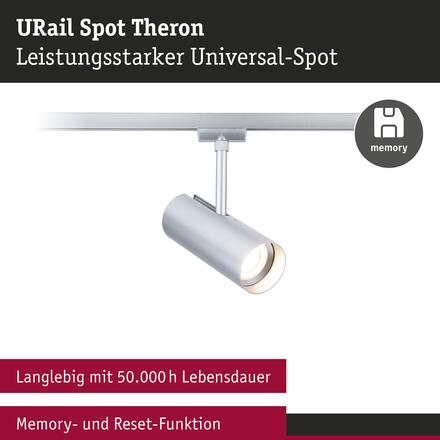 PAULMANN URail lištový spot Theron spot 11W 3000K stmívatelné 230V matný chrom