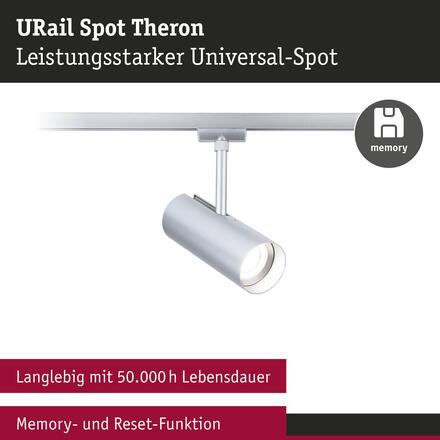 PAULMANN URail lištový spot Theron spot 11W 4000K stmívatelné 230V matný chrom