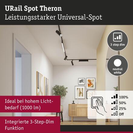 PAULMANN URail lištový spot Theron spot 11W 4000K stmívatelné 230V černá mat