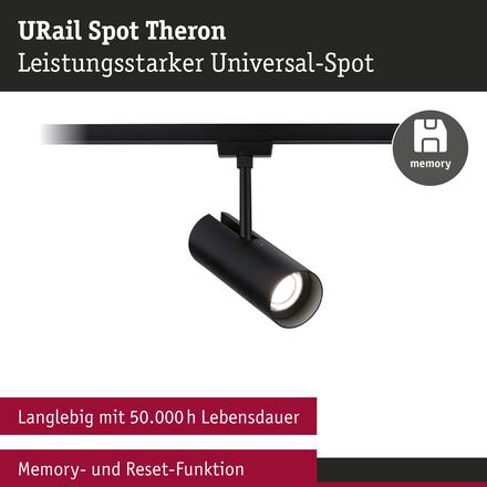 PAULMANN URail lištový spot Theron spot 11W 4000K stmívatelné 230V černá mat