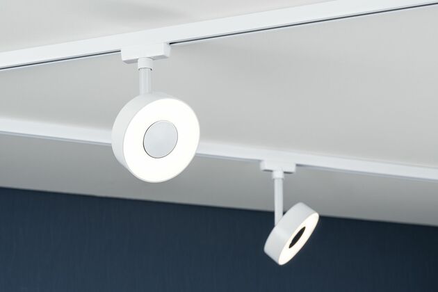 PAULMANN URail LED lištový spot 3-krokové-stmívatelné Circle spot 5W 4000K stmívatelné 230V bílá
