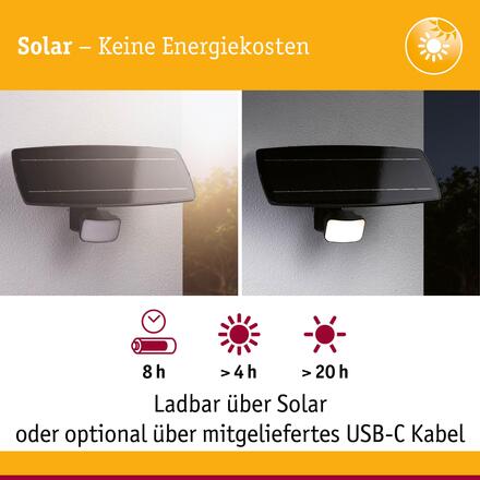 PAULMANN Solární reflektor Smart Home Zigbee 3.0 Flotas Zigbee IP65 3000K antracit