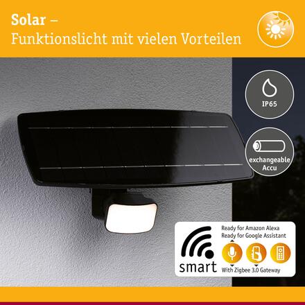 PAULMANN Solární reflektor Smart Home Zigbee 3.0 Flotas Zigbee IP65 3000K antracit