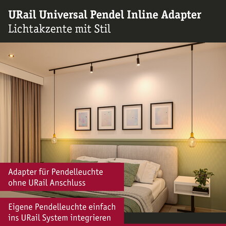 PAULMANN URail univerzální adaptér pro závěs max. 50W 230V černá mat