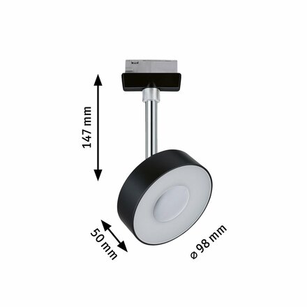 PAULMANN URail LED lištový spot Circle 5W CCT 230V černá mat 965.45