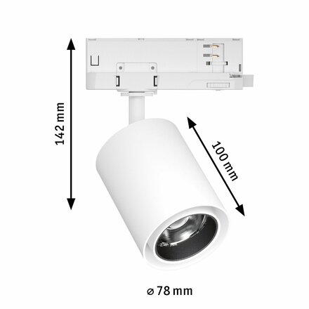 PAULMANN ProRail3 LED lištový spot Kratos 36° 18,5W 3000K 230V bílá