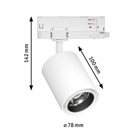 PAULMANN ProRail3 LED lištový spot Kratos 36° 18,5W 4000K 230V bílá