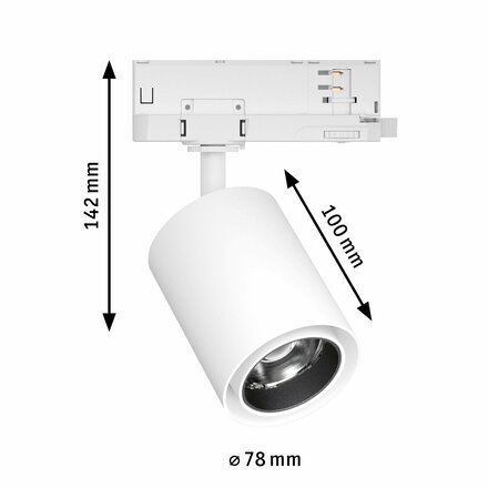 PAULMANN ProRail3 LED lištový spot Kratos 50° 9W 3000K 230V bílá