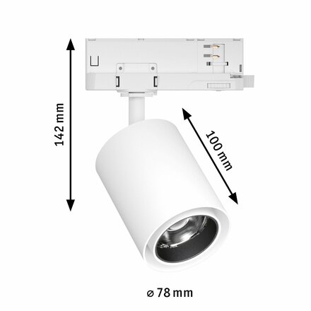 PAULMANN ProRail3 LED lištový spot Kratos 36° 9W 4000K 230V bílá