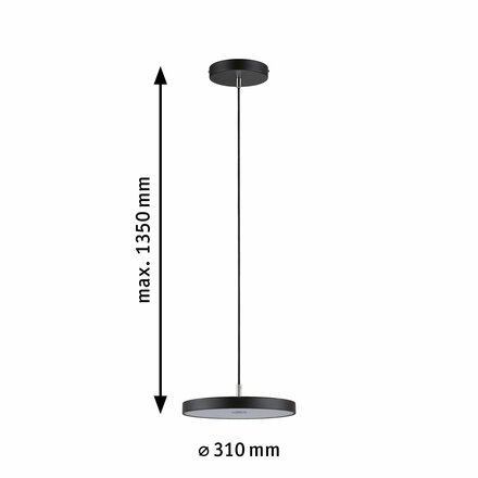 PAULMANN LED závěsné svítidlo Hildor 17W ZigBee černá mat