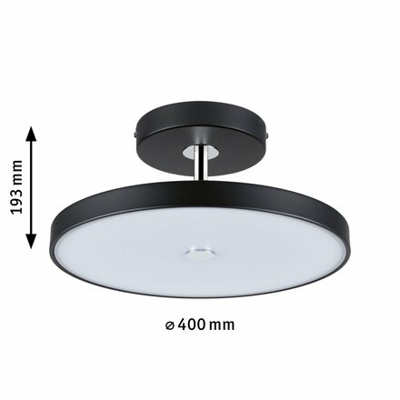 PAULMANN LED stropní svítidlo 3-krokové-stmívatelné Hildor 2700K 230V 26,5W stmívatelné černá mat/chrom