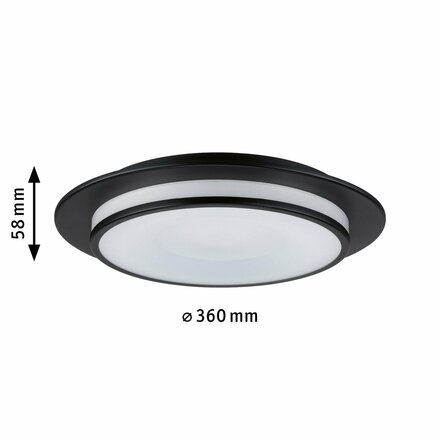 PAULMANN LED stropní svítidlo 3-krokové-stmívatelné Egron 2700K 230V 16W stmívatelné černá mat