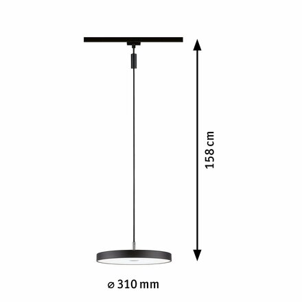 PAULMANN URail LED závěs Hildor 15W 4000K stmívatelné 230V černá mat