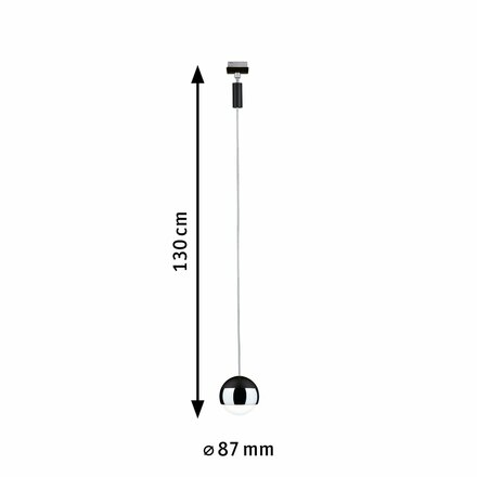 PAULMANN URail LED závěs Capsule II 6W 4000K stmívatelné 230V černá mat/chrom