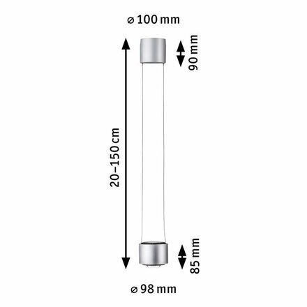 PAULMANN URail LED závěs Aldan / 8,5 / 1x4,5W 4000K stmívatelné 230V matný chrom/černá