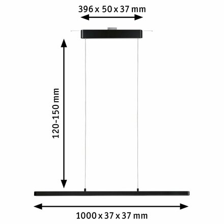 PAULMANN URail LED závěs Lento 41W 2700K 230V černá mat