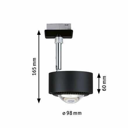 PAULMANN URail LED-spot Aldan 9W černá mat/chrom 2700K kov/umělá hmota stmívatelné 969.27