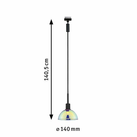 PAULMANN URail závěs Sarrasani černá mat Dichroic max. 20W E14 bez zdroje světla 969.76