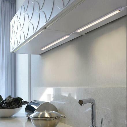 PAUL NEUHAUS LED skříňkové svítidlo stříbrné v plochém designu s funkcí stmívání 3000K