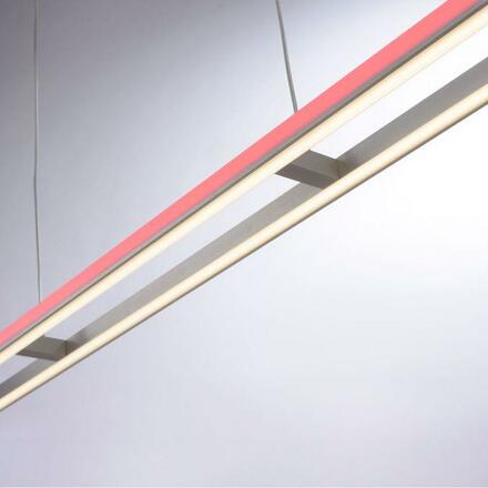 PAUL NEUHAUS LED závěsné svítidlo, barva hliník, dálkový ovladač, RGB, CCT, paměť 2700-5000K
