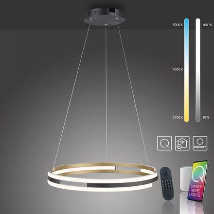 PAUL NEUHAUS LED závěsné svítidlo Q-BELUGA matná mosaz Smart Home stmívatelné CCT ZigBee 2700-5000K PN 2051-60