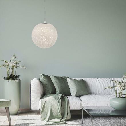 PAUL NEUHAUS LED závěsné svítidlo chrom s bílým opálovým sklem 25cm nastavitelná výška 3000K PN 2052-17