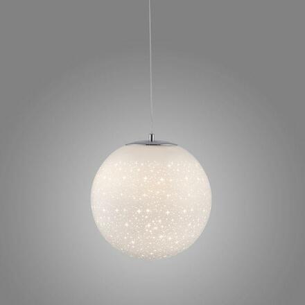 PAUL NEUHAUS LED závěsné svítidlo chrom s bílým opálovým sklem 25cm nastavitelná výška 3000K PN 2052-17