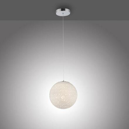 PAUL NEUHAUS LED závěsné svítidlo chrom s bílým opálovým sklem 25cm nastavitelná výška 3000K PN 2052-17