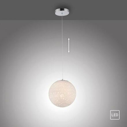 PAUL NEUHAUS LED závěsné svítidlo chrom s bílým opálovým sklem 25cm nastavitelná výška 3000K PN 2052-17