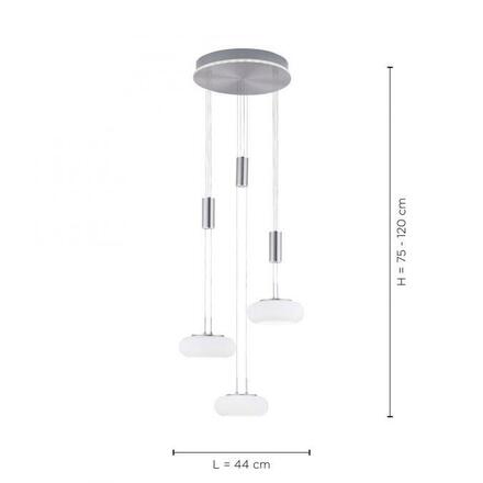 PAUL NEUHAUS, Q-ETIENNE, LED závěsné svítidlo ocel, Smart Home ZigBee 2700-5000K 2078-55