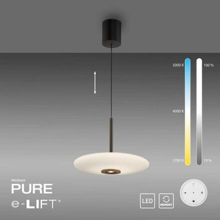 PAUL NEUHAUS Závěsné svítidlo PURE E-Vitrum tmavěhnědé kov elektrické 2700-5000K PN 2084-34