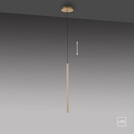 PAUL NEUHAUS LED závěsné svítidlo matná mosaz 1 ramenné teplá bílá subtilní design 3000K PN 2111-60