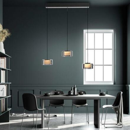 PAUL NEUHAUS Závěsné svítidlo LED RIKA 3 ramenné černá nastavitelná výška Comfort Lift SimplyDim 3000K PN 2113-18