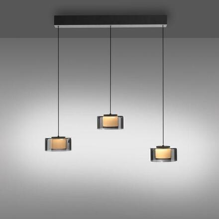 PAUL NEUHAUS Závěsné svítidlo LED RIKA 3 ramenné černá nastavitelná výška Comfort Lift SimplyDim 3000K PN 2113-18