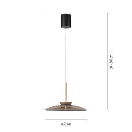 PAUL NEUHAUS LED závěsné svítidlo PURE E-Moon bronz elektricky nastavitelná výška 2700-5000K PN 2195-97