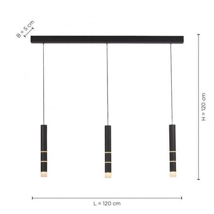 PAUL NEUHAUS LED závěsné svítidlo, PURE-VEGA, 3-ramenné, černá, teplá bílá 3000K