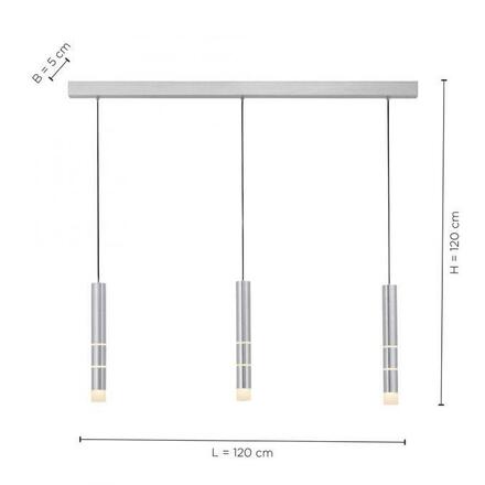 PAUL NEUHAUS LED závěsné svítidlo, PURE-VEGA, 3-ramenné, barva hliník, teplá bílá 3000K