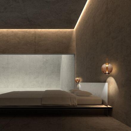 PAUL NEUHAUS Závěsné svítidlo PURE Infinity bronzová, komfortně nastavitelná výška, ovladač 2200-5000K