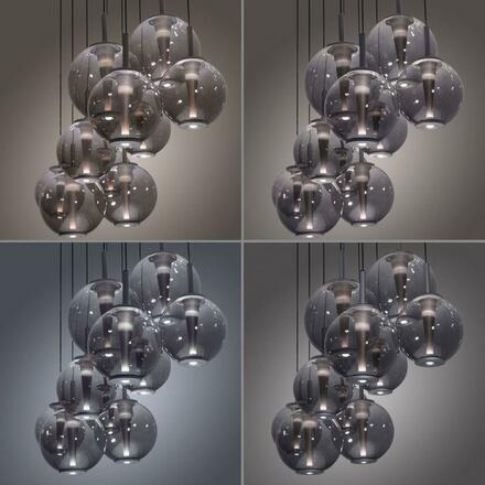 PAUL NEUHAUS Závěsné svítidlo PURE E-Infinity, mystická šedá s nastavitelnou šířkou, e-Slide ovladač 2200-5000K